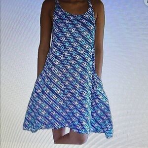 Disney Blue and Whit Mickey -Print  sun dress  size large nwot